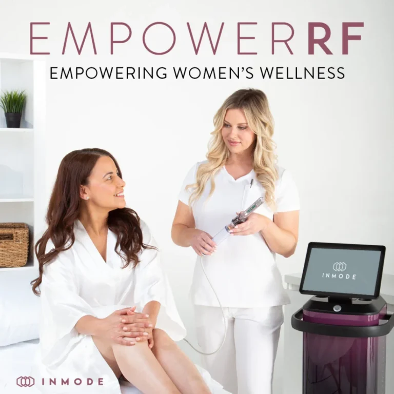 HOME 8 Provider consulting with a woman about EmpowerRF women’s wellness treatment