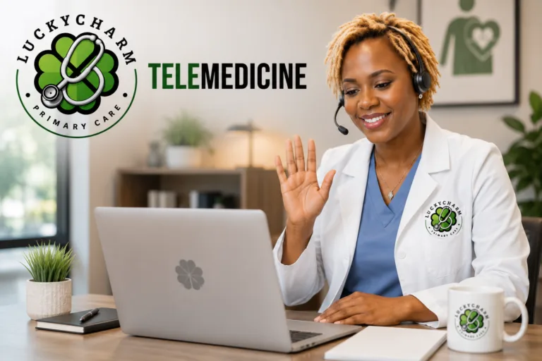 HOME 4 Physician greeting a patient during a telemedicine video visit